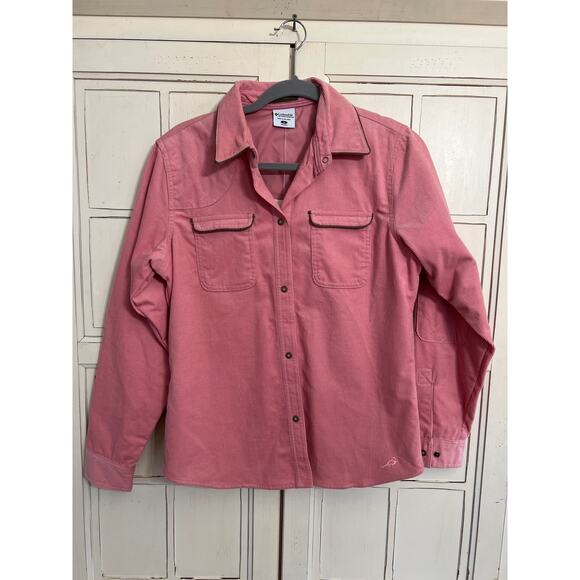 NWT Columbia size small corduroy Hinteess Shirt Jacket pink bloom - Picture 1 of 4
